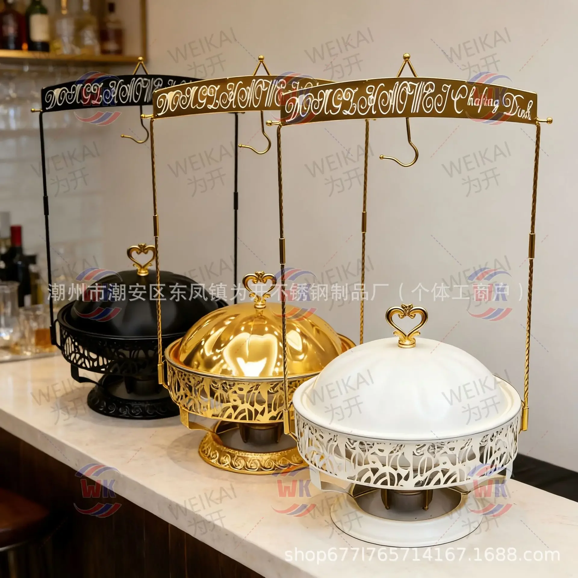 Golden Elegant Middle East Hotpot Food Warmer Chafing Dishes