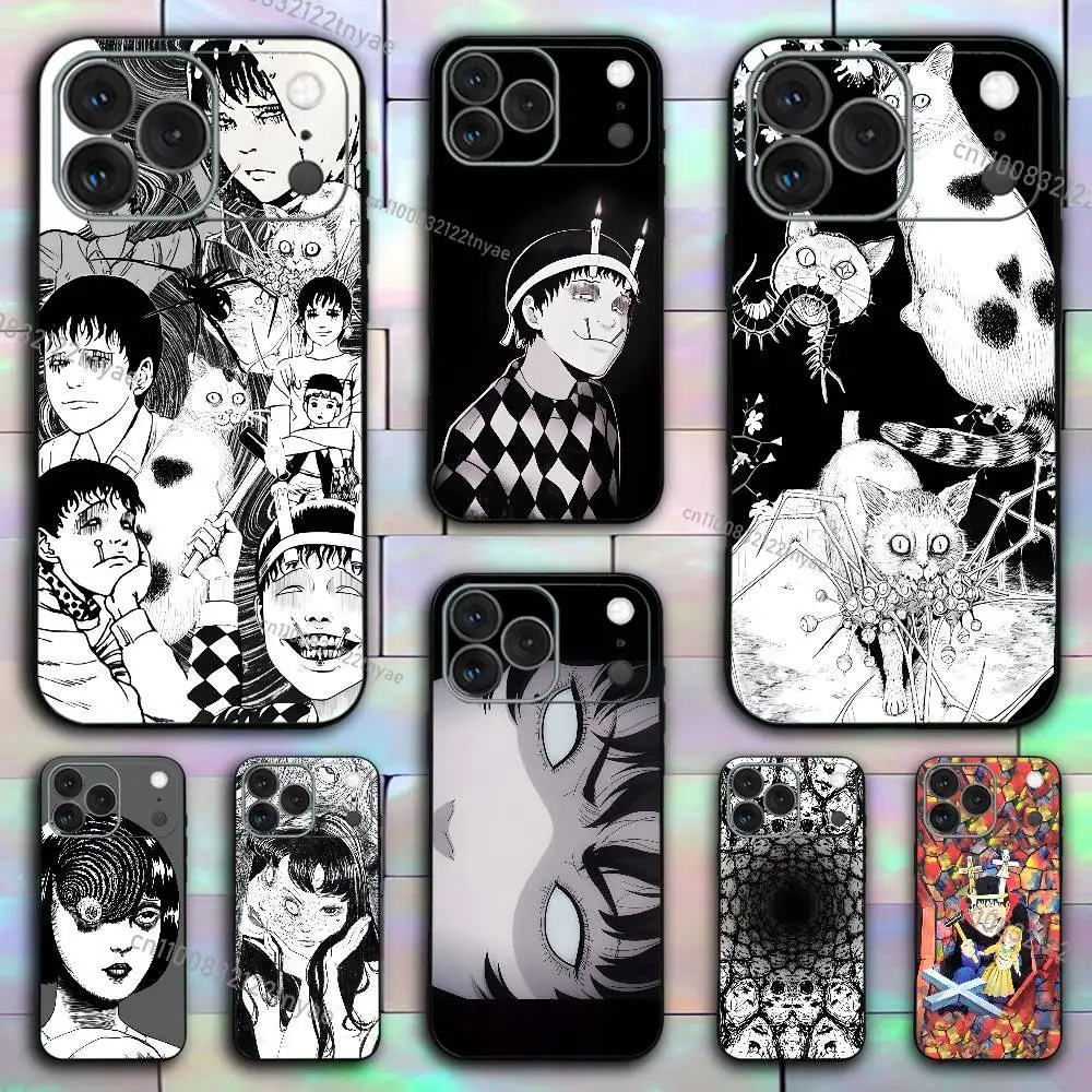 

New comics J-Junji Ito horror Hot Anime Phone Case For iPhone 17,16,15,14Plus,13,12XR,11X,XS,Mini,Pro,Max black Shockproof Cover