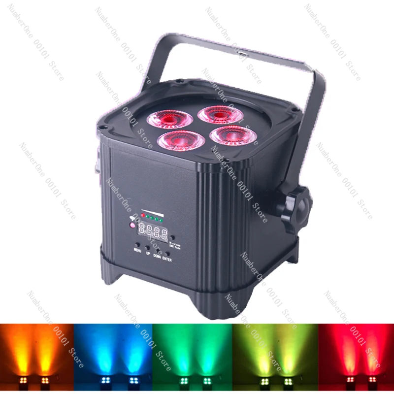 LED Mini indoor 4x18w rgbwy vu wireless dmx battery Uplight for wedding party Stage light