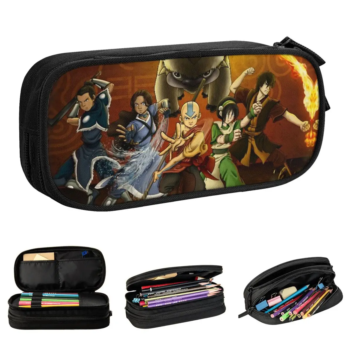 Avatar The Last Airbender Pencil Case, Classic Pen Box Sacos, Estudante, Grande Capacidade, Material Escolar, Bolsa Cosmética