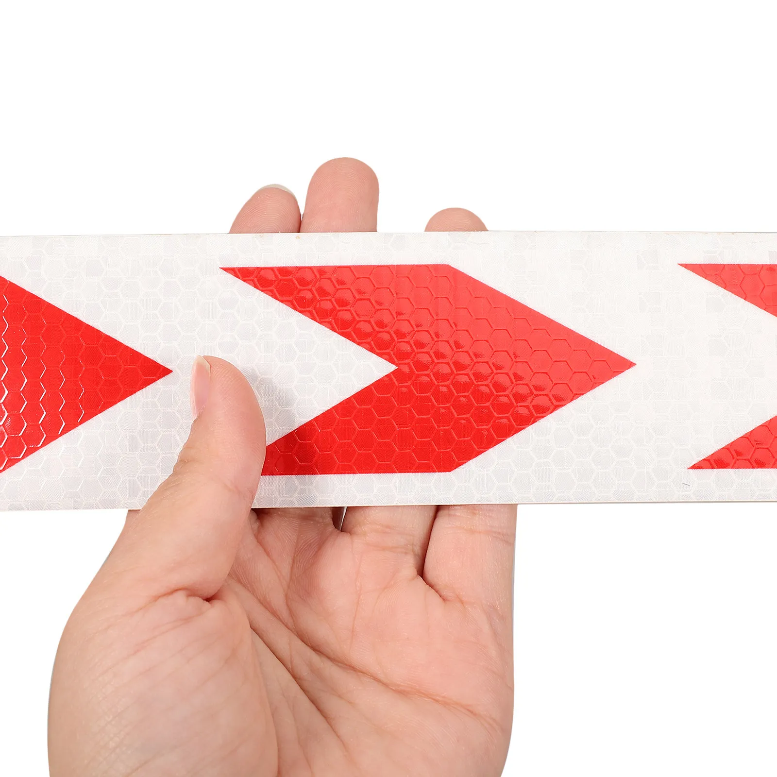 1 Roll Reflective Warning Tape Fluorescent Safety Strip for Vehicles Road Markings Transport Visible Hexagonal Honeycomb Pattern