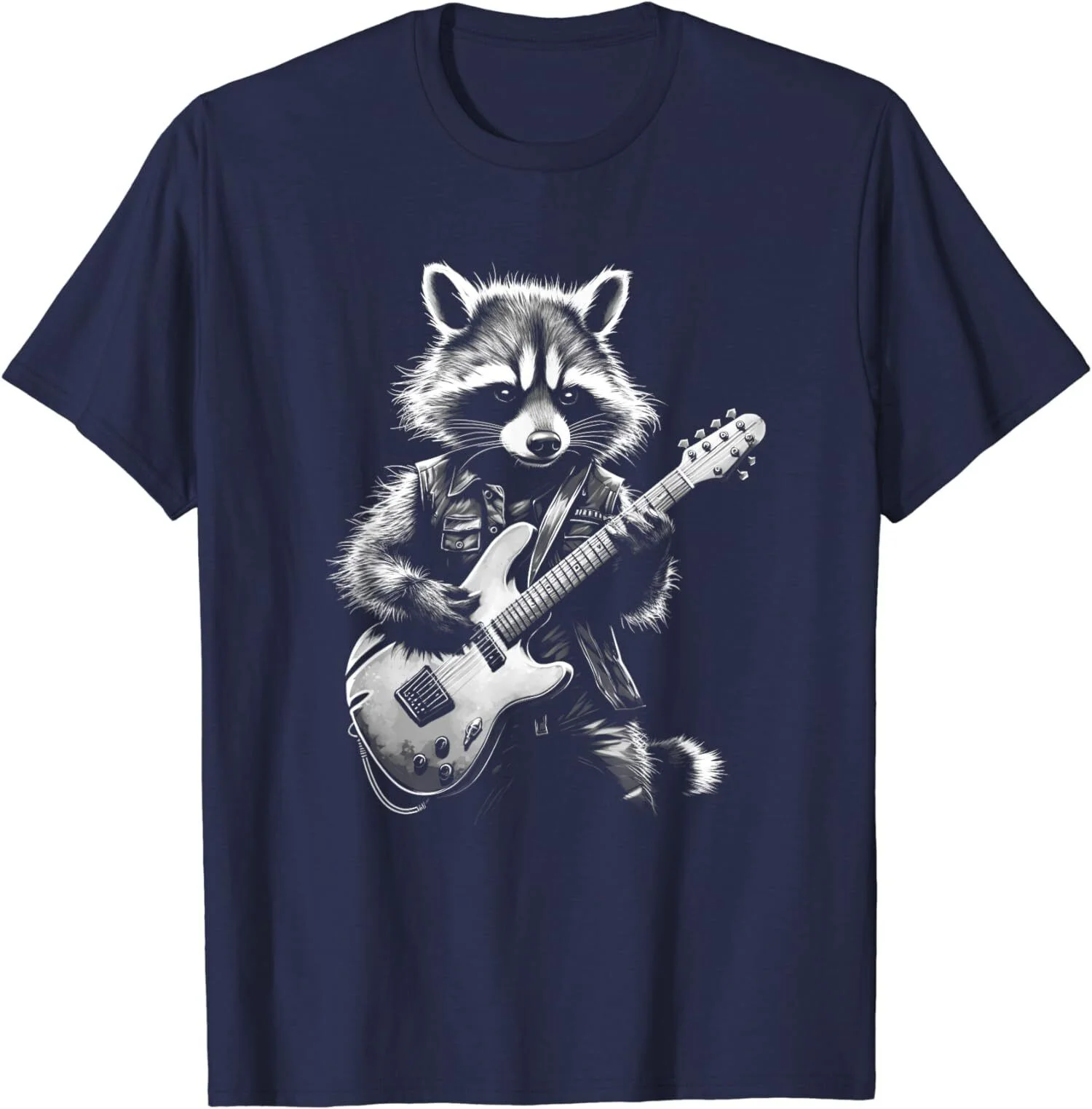 Rock Raccoon Playing Guitar - Funny Guitar Raccoon Unisex T-Shirt