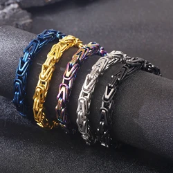 8mm 316L Byzantine Bicycle Bracelet For Men Combination Chain Rainbow Multi-color Stainless Steel Party Jewelry