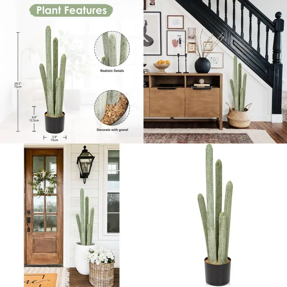 

29.5 Inch Tall Large Artificial Cactus Plant Potted, Old Man Cactus, Ideal for Home & Office Decor, Perfect Housewarming Gift