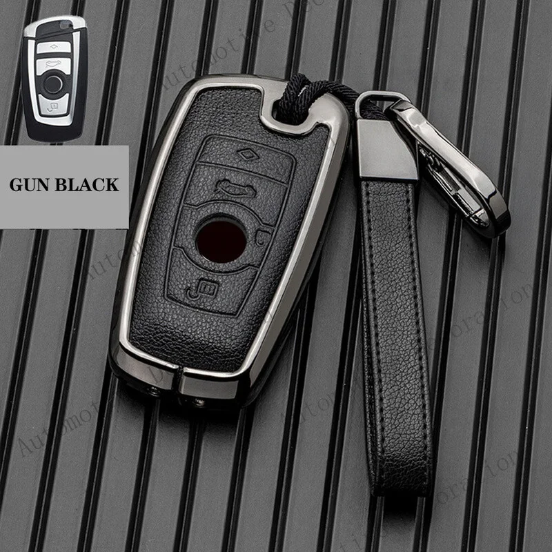 Z+ Zinc Alloy Leather Car Remote Key Fob Cover Case Holder For BMW 1 3 4 5 7 Series