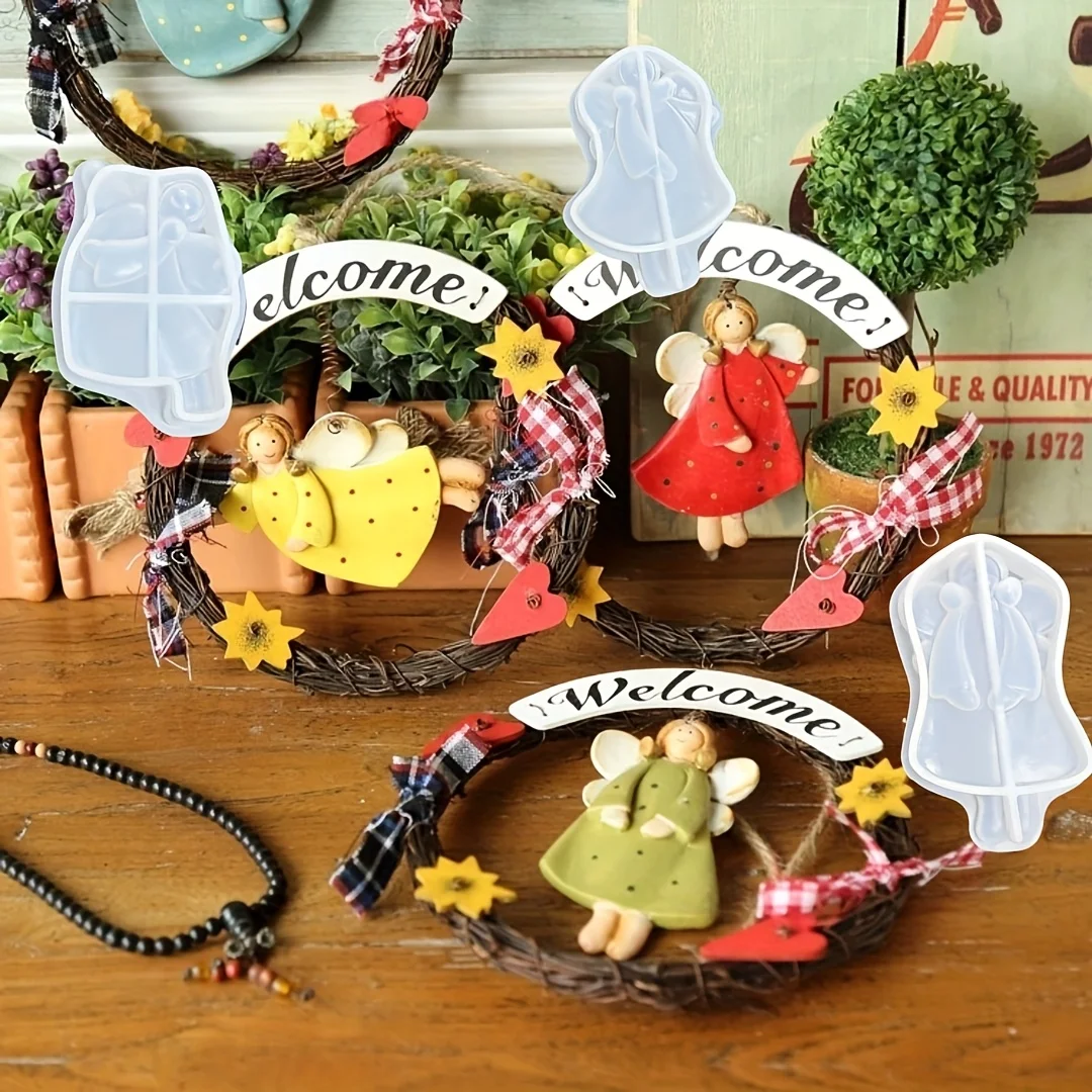 

4 шт. силиконовые формы «Ангел» для поделок из смолы — идеально подходят для изготовления ювелирных изделий, садового декора и украшения дома