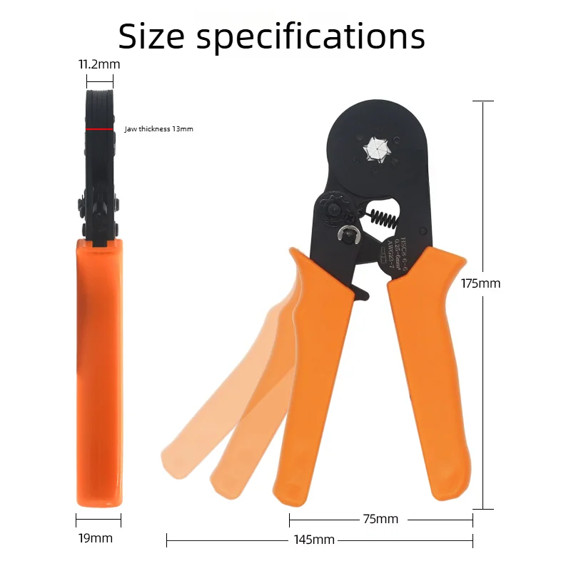HSC8 6-4 Pin Terminal Crimping Pliers for VE/TE Tubular Terminal E1508 European Style Wiring Industrial Electrical Crimp Tool