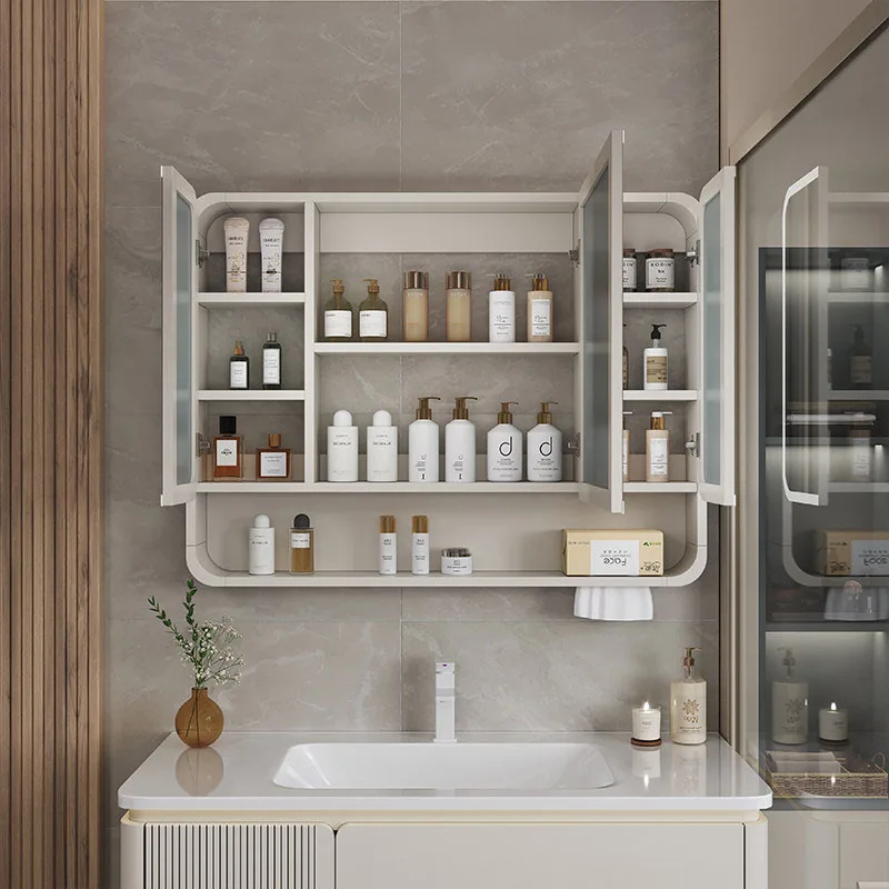 Organizer Mirror Bathroom Cabinet Storage Shelves Paper Decorations Skincare Cupboard Small Modern Gabinete Trendy Furniture view 6