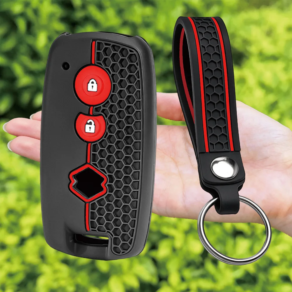 For Suzuki Swift SX4 Vitara S-Cross Baleno Ciaz Soft Touch Key Protector With Finger Loop And Key Ring