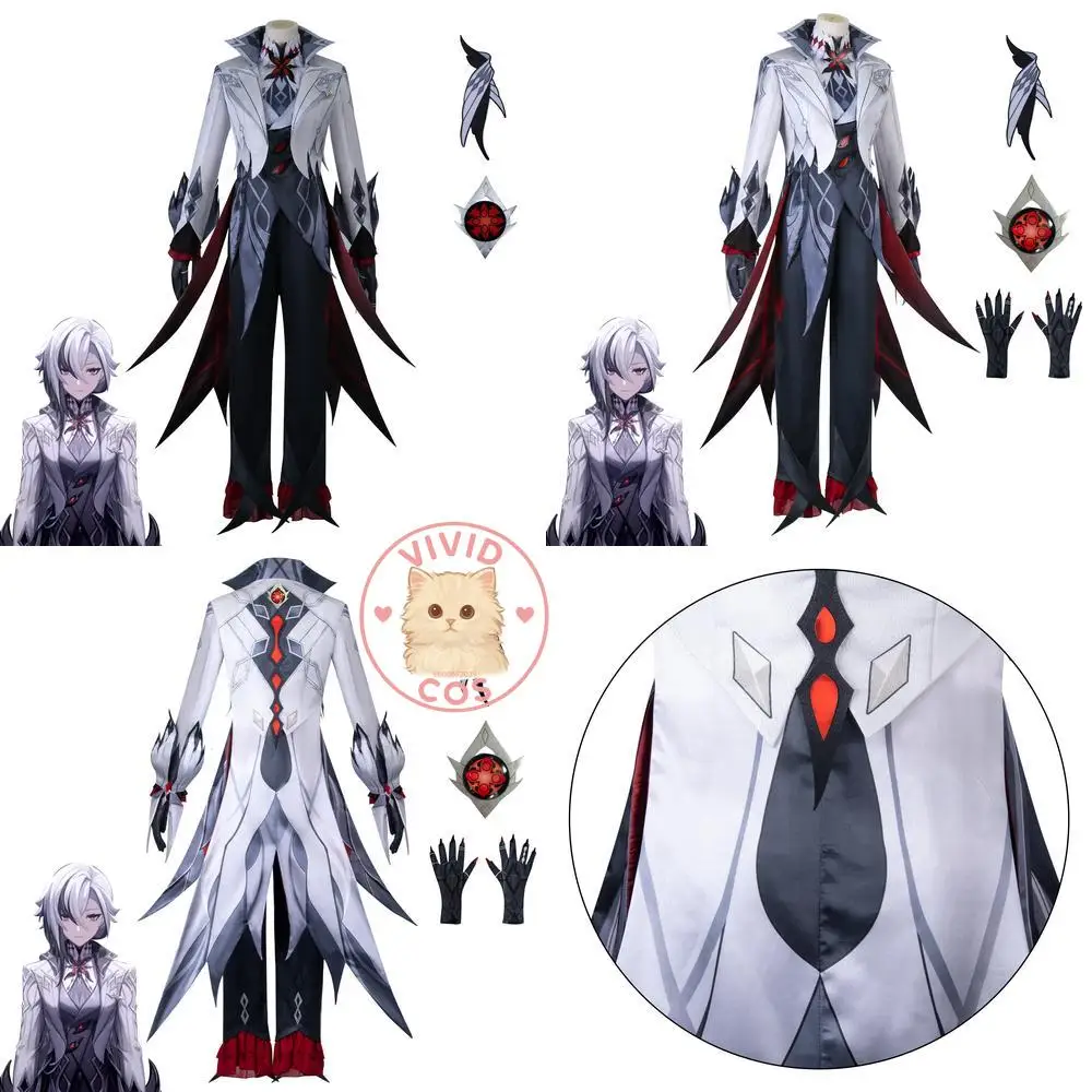 Popular Game Genshin Impact Cosplay Costume Anime Arlecchino Role Play Suit Handsome Male Uniform Set for Comic Con Halloween