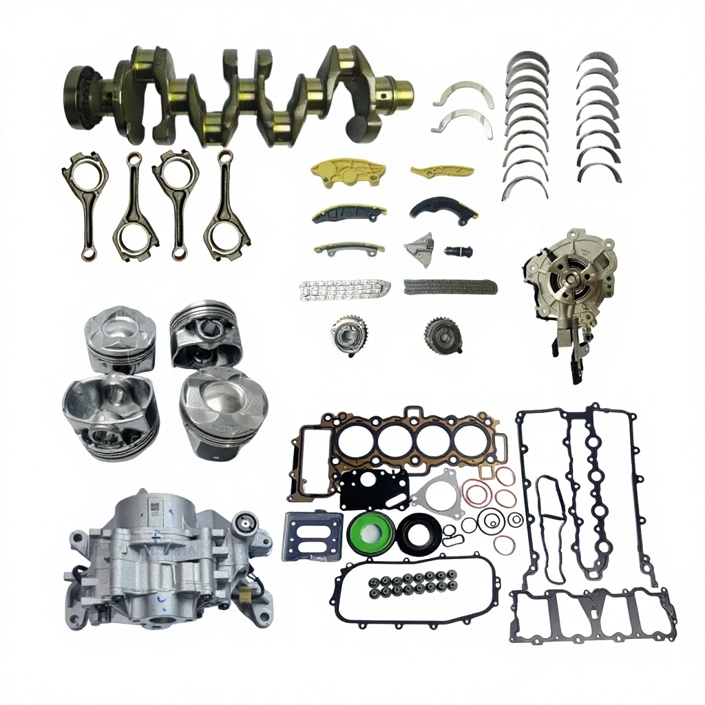 2.0T AJ200 203h-p 240h-p Engine Rebuild Kit Piston Timing Chain  Crankshaft Oil Pump Water Pump Con Rod Camshaft for LandR-over