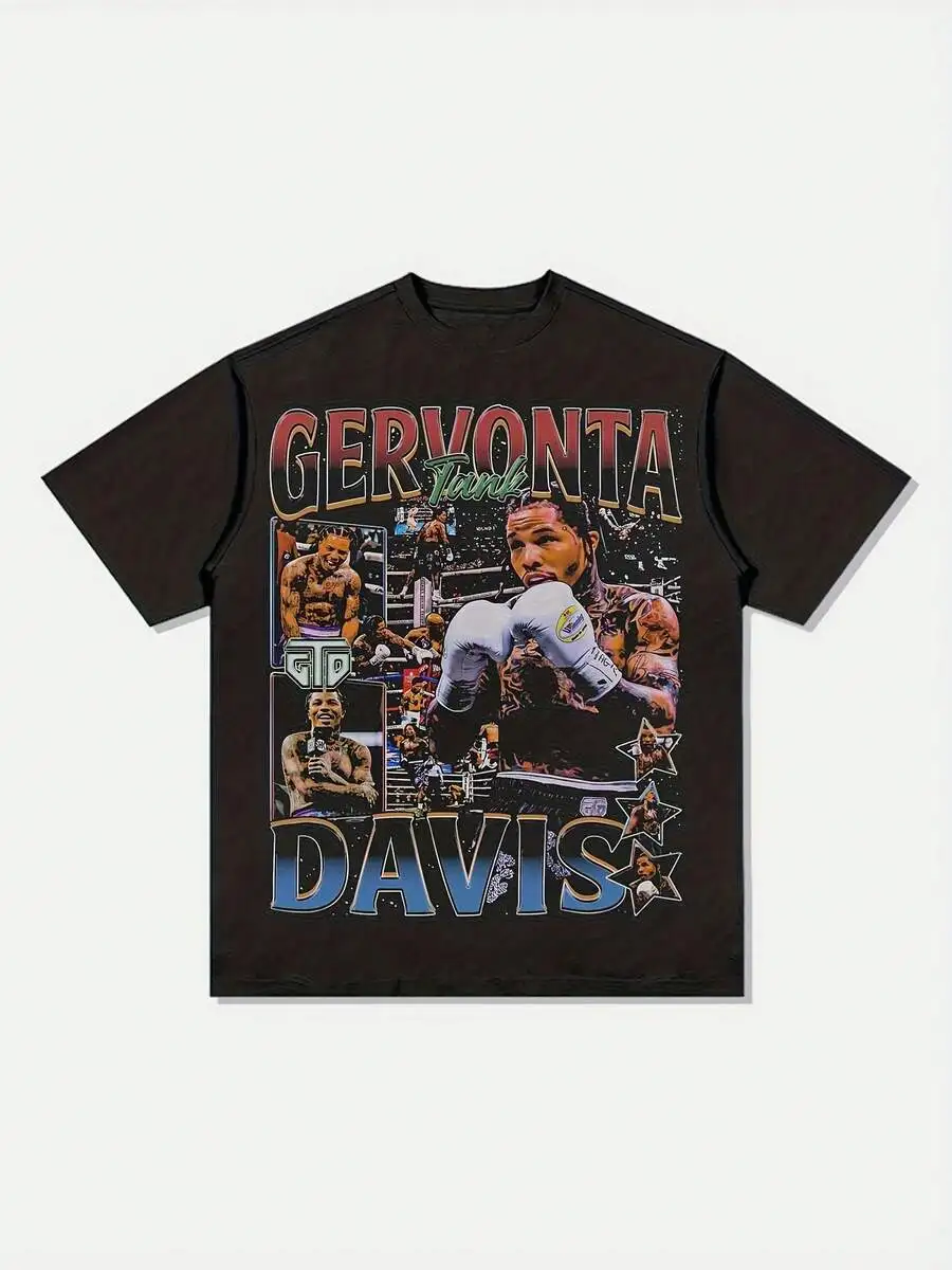 Men'S Vintage Boxing Graphic T-Shirt - Gervonta Davis Inspired Design With Hammertime Davis Text