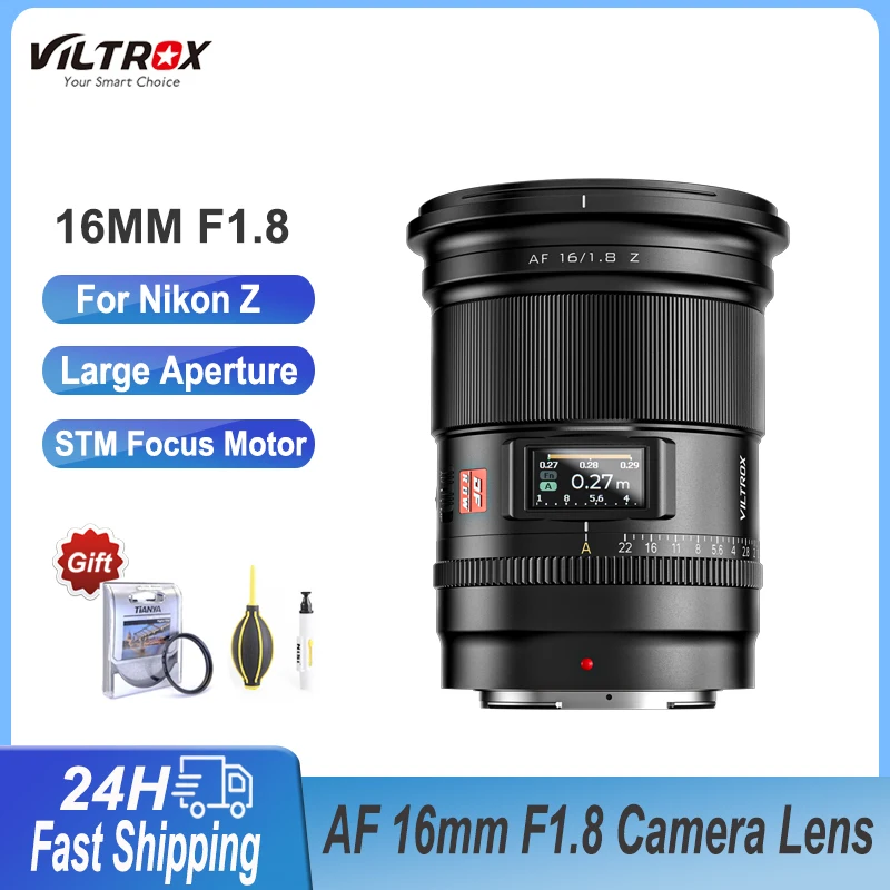 

Viltrox 16mm F1.8 Large Aperture Lens Autofocus APS-C SMT Focus Moto for Nikon Z Zfc Z30 Z50 Z5 Z6 Z6II Z7 Z7II zf mount Cameras