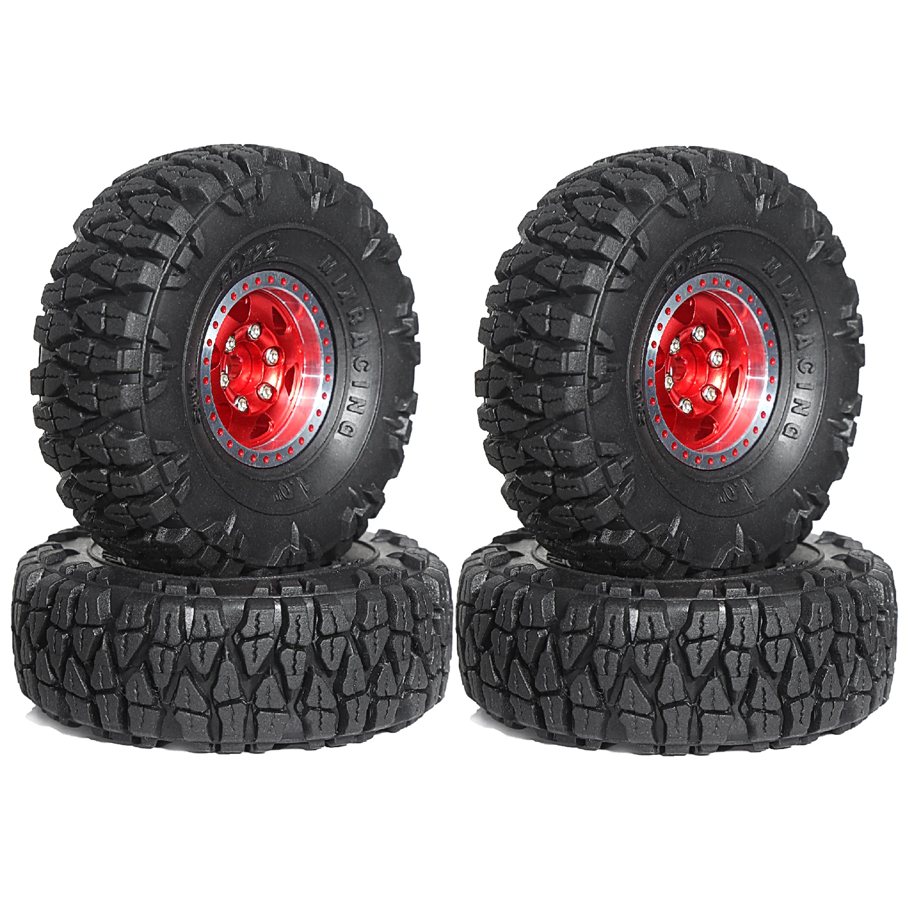 

1/18 1/24 RC Crawler 1.0in Metal Wheel and Tire Kit 4pcs for 1/18 1/24 RC Crawler Car TRX4M SCX24 FCX24 AX24 RC Car