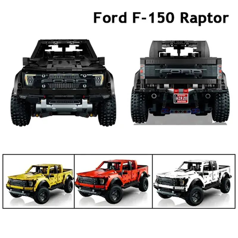 NEW 1379PCS Technical Ford Raptors 42126 F-150 Pickup Truck Car Building Blocks Off-road SUV Vehicle Bricks Toys Birthdays Gifts