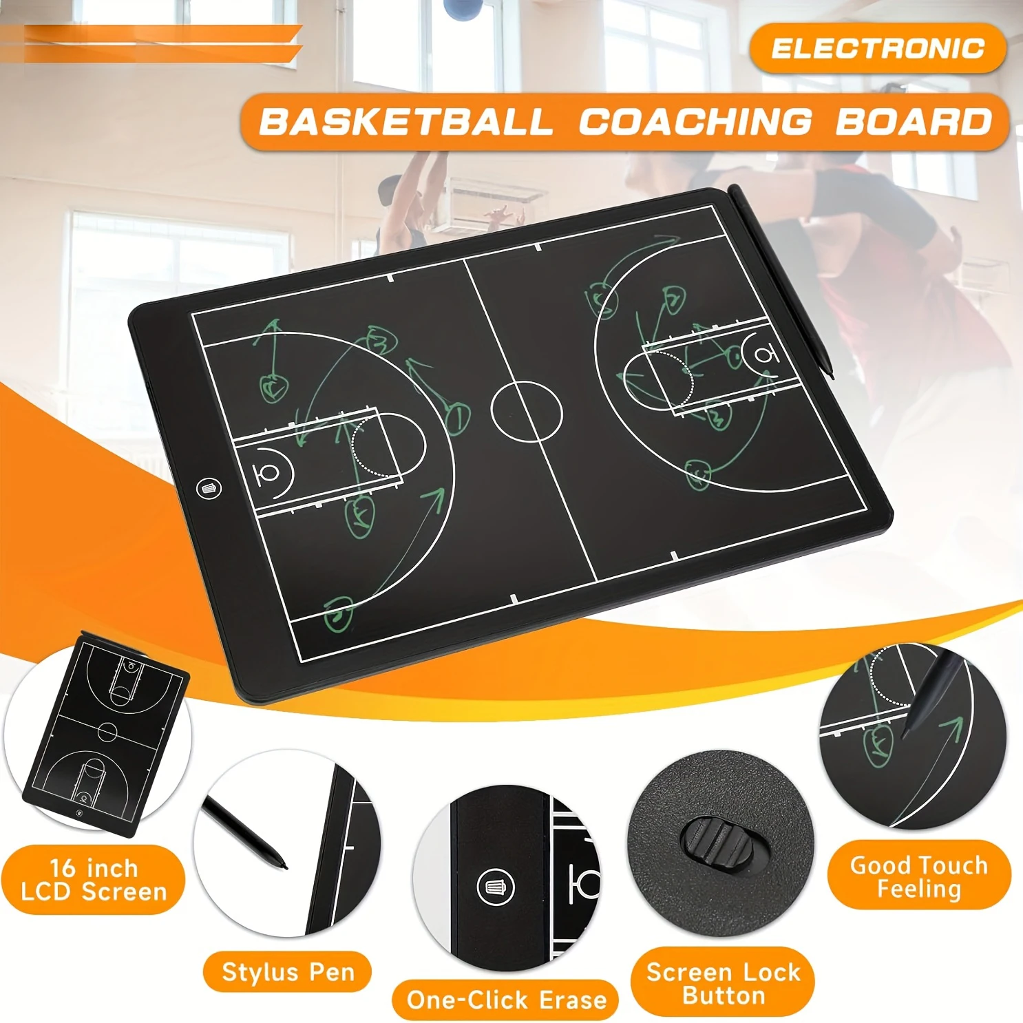 8.5/16-Inch LCD Electronic basketball/Football/handball/rugby/ice hockey/volleyball Coaching Tactical Board for Sports Training