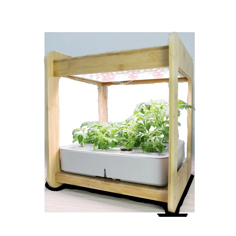 Home Hydroponic Vegetable Spectrum Light Plant Growth and Planting Bamboo Plant Placement Table