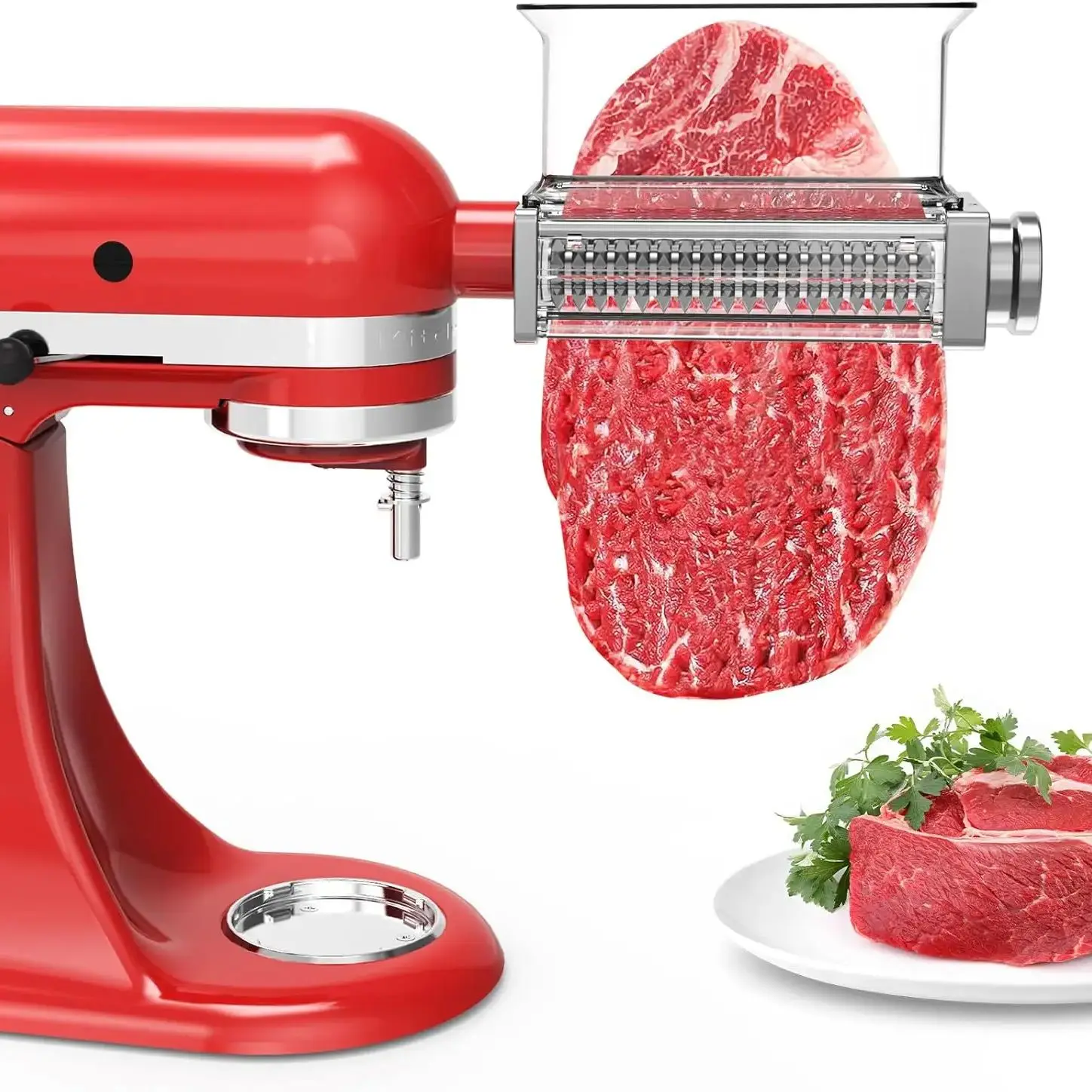 Regulowany zmiękczacz do mięsa do miksera KitchenAid - 3 ustawienia grubości, pasuje do wszystkich modeli 4.5 - 7 Quart. — 2