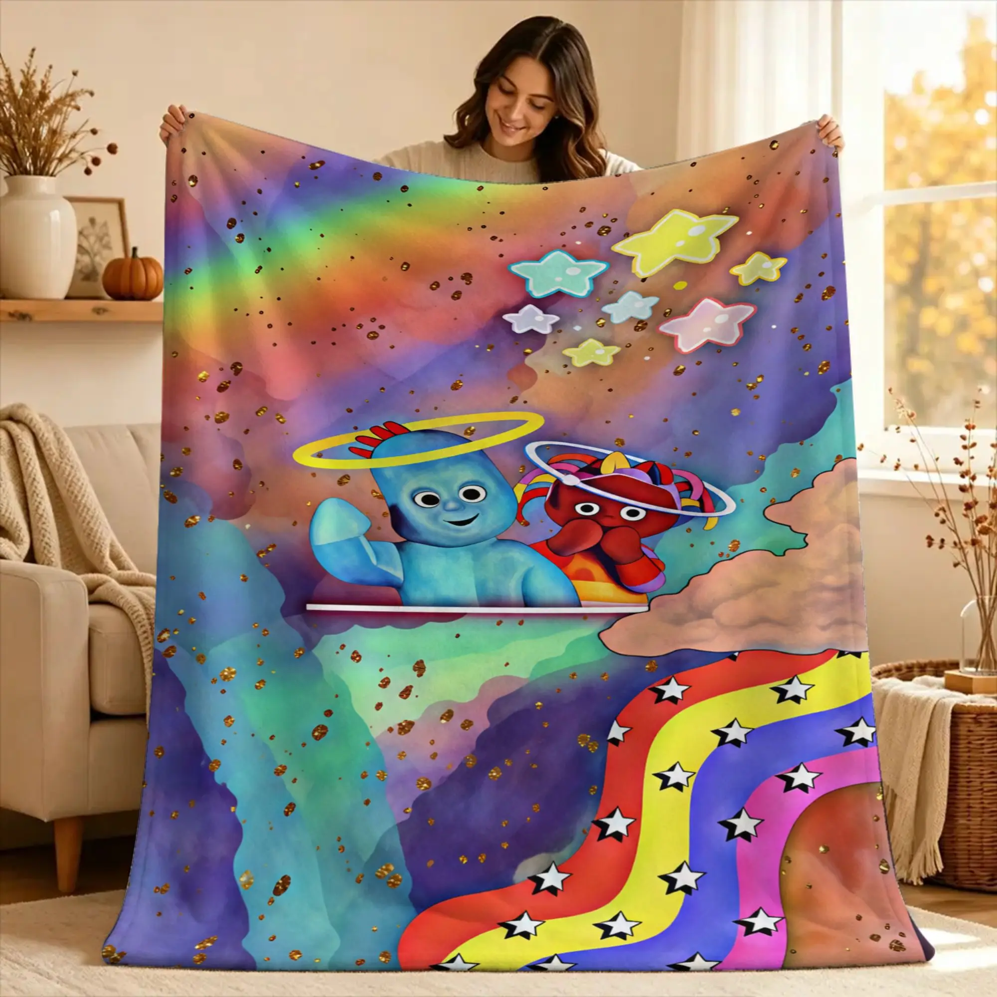 The Haahoos In the night garden Blankets Quality Warm Soft  Throw Blanket Winter Travel Office Home Decor Fluffy Bedspread