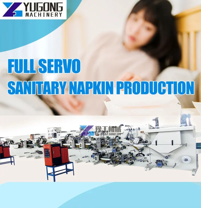 Fully or Semi Automatic Manufacturing Lady Sanitary Pads Napkin Making Machine Printing Female Sanitary Pad Machine