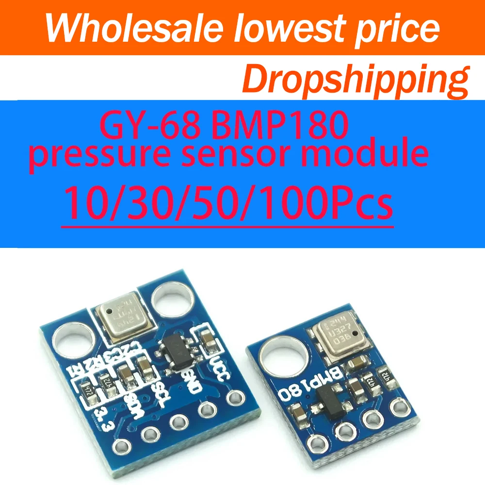 10~100Pcs GY 68 BMP180 New Version BOSCH Temperature Air Pressure Sensor Module Replace BMP085 Barometric Pressure Detection