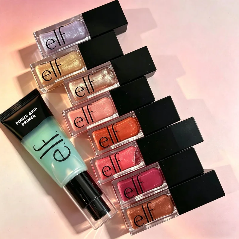 E.l.f Cosmetics Lip Gloss Glow Reviver Plumping with Fine Glitter Lip Oil Lip Balm Power Grip Primer Base Gripper Pre Makeup Gel