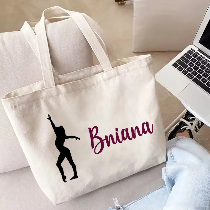 Borsa tote con nome personalizzato Borsa da ballerino su palo personalizzata Borse a tracolla da viaggio di grande capacità Borsa per la spesa