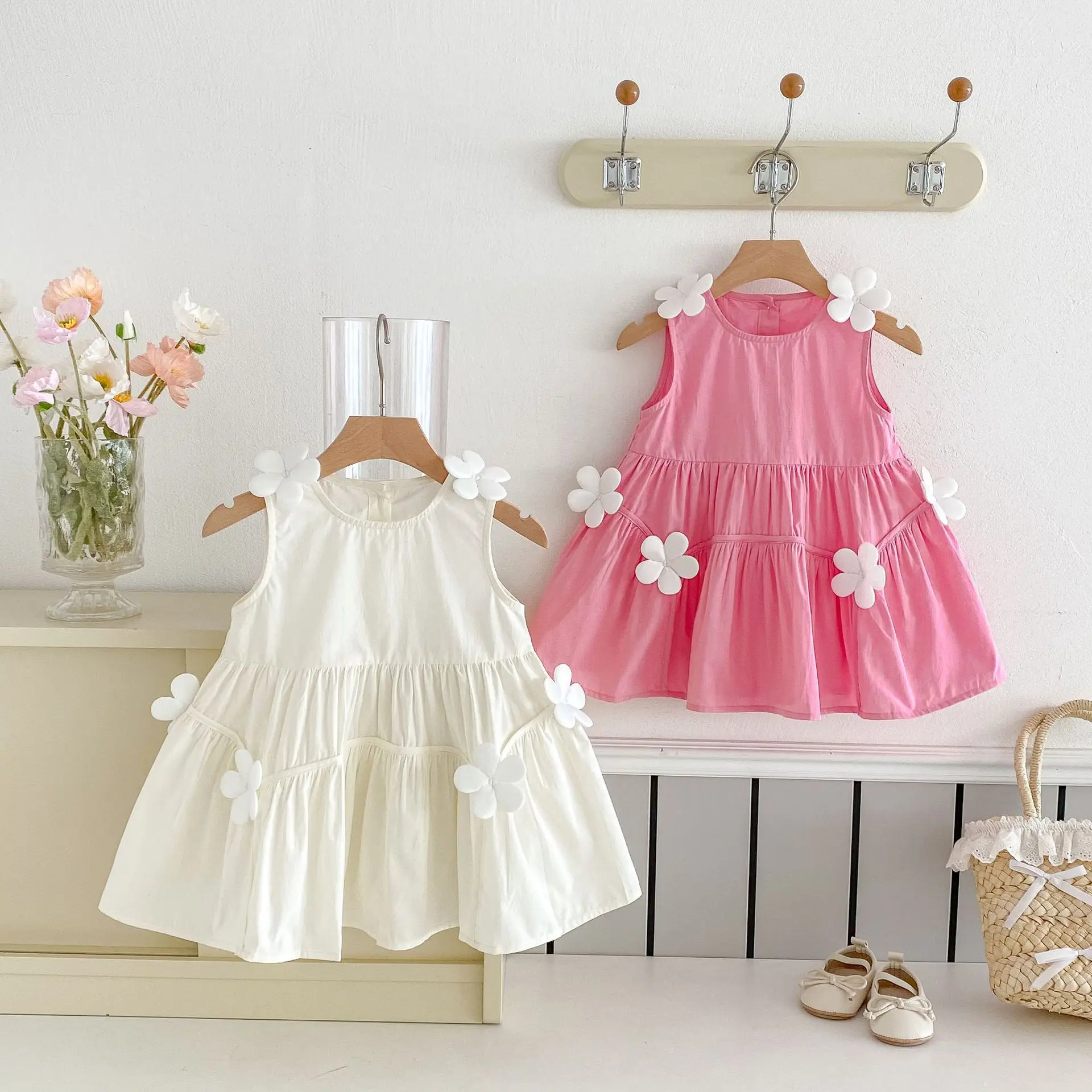 Summer New Children's Clothing Dress Sweet Little Girl Sleeveless Princess Skirt Small Flower Girl Children's Vest Skirt
