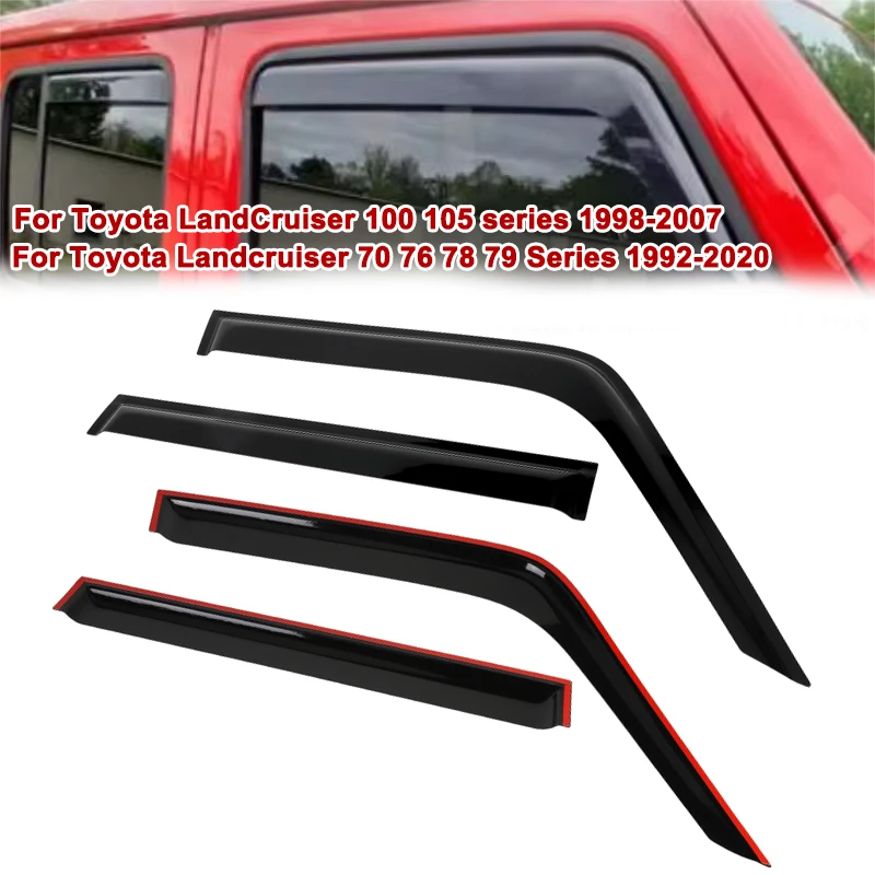 

4Pcs Car Side Window Wind Deflectors For Toyota Landcruiser 70 76 78 79 Series 1992-2020/100 105 Series 1998-2007 Weathershield