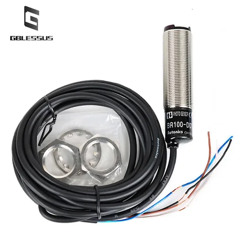 Imagen 2 del producto Interruptor fotoeléctrico BR100-DDT, Sensor de reflexión difusa de inducción infrarroja, marca Neutral, distancia de detección M18, 1-40CM