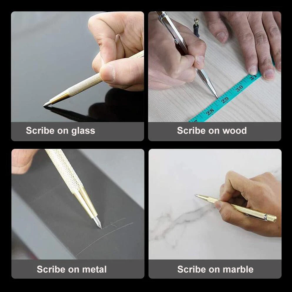 Glass Scriber Pen Tungsten Carbide Engraving Pen Glass Scribing Cutter Pen For Glass Ceramic Tile Metal Plate Wood Carving Pen