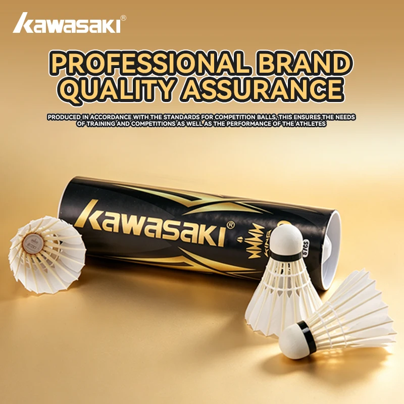 Kawasaki Goose Feather Badminton Shuttlecocks King 6PRO 76&77 Speed Stable Flight Accurate Landing Professional Indoor Training