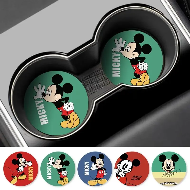 Disney Mickey new men and women creative cartoon cute car water cup anti-slip coaster car accessories animation peripherals