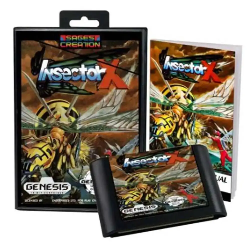 HOT Insector X с коробкой и руководством для 16-битной игровой картриджа Sega MD System Megadrive Genesis