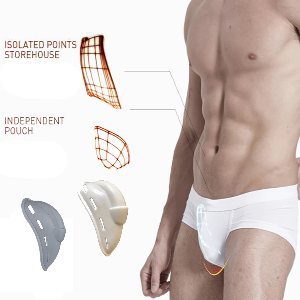 Sexy TPR Enhancer Pad Man Swimwear Thong Penis Pouch Inside Enlarge Protection Swimsuit Breathable Push Up Cup Underwear