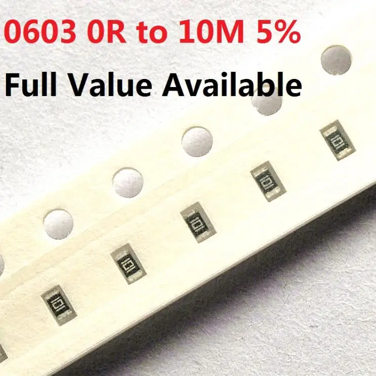 200 Uds 0603 resistencia de Chip SMD 10K Ohm 5% 0R-10M 1K 2,2 K 10K 100K 0R 1R 10R 100R 220R 330R 470 Ohm 2/3/4/5/6/7/8/9/R/K Kit