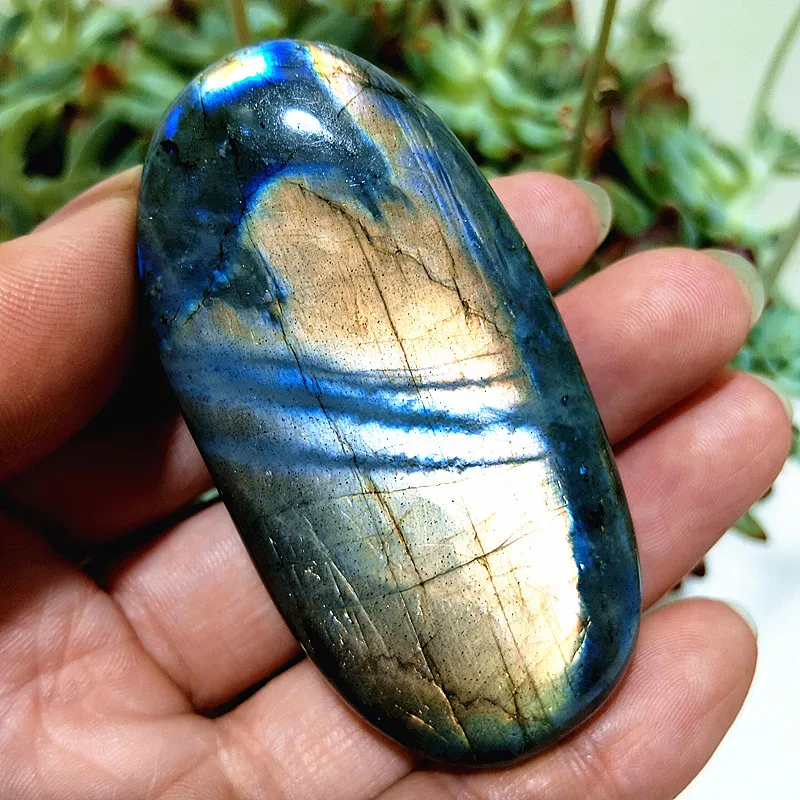 Natural Stones Labradorit Golden Guardian Palm Stone Spiritual Meditation Healing Yoga Exercise Feng Shui Crystal Room Ornaments view 3