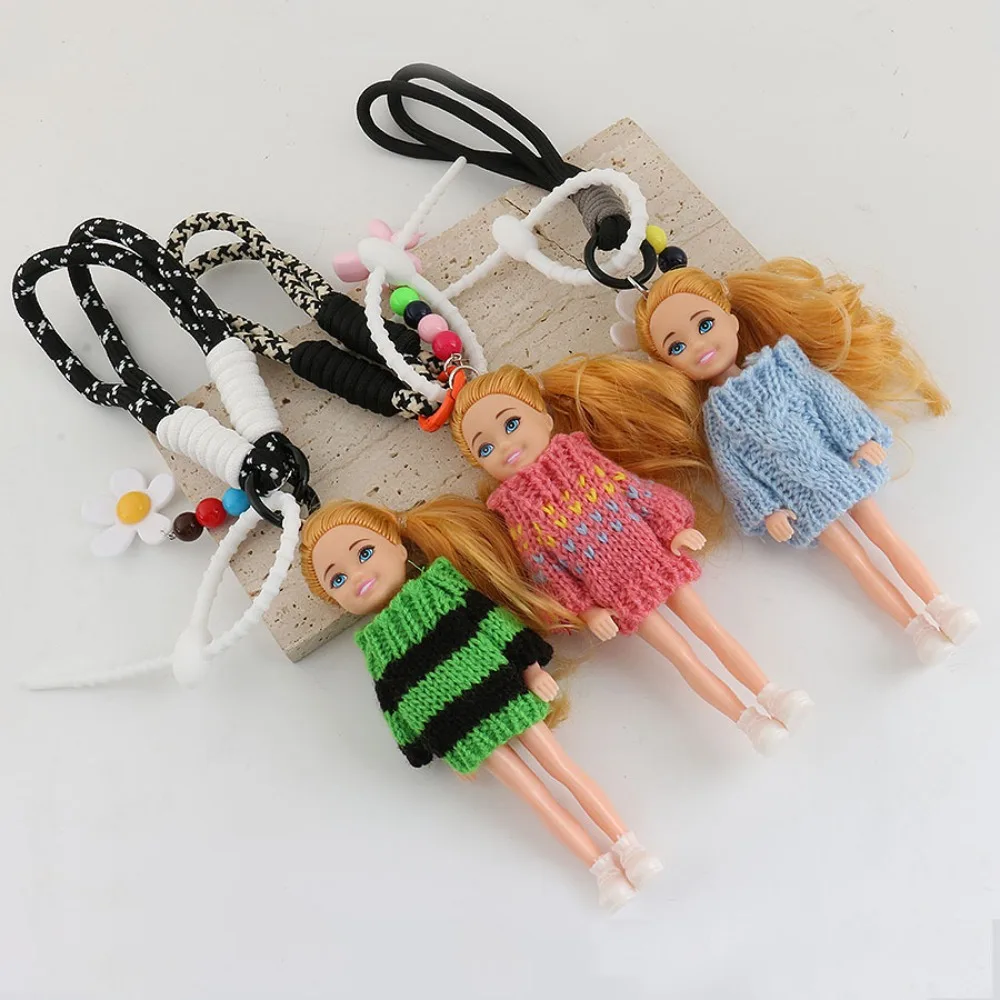 New Cute Doll Pendant Hanging Ornament DIY Change Clothes Keychain Bag Decoration for Barbie Doll