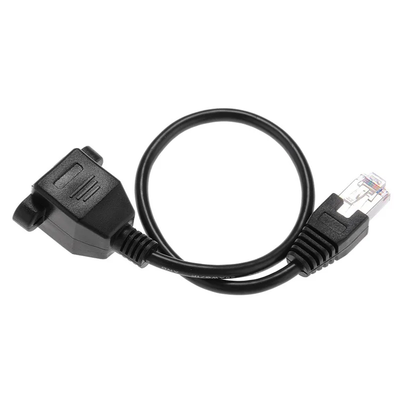 10Pcs 1FT RJ45 Male To Female Screw Panel Mount Ethernet LAN Network Extension Cable