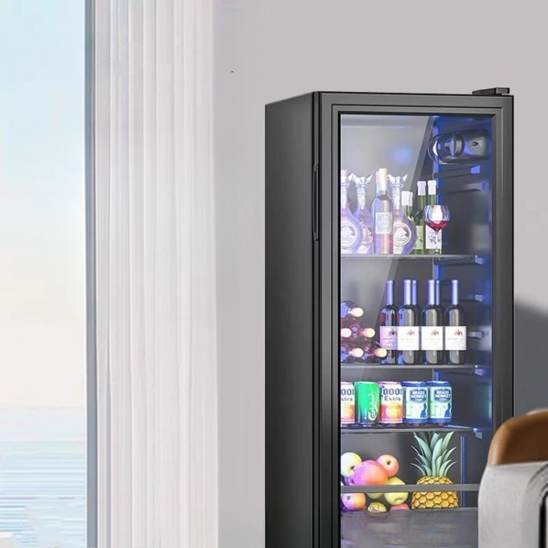 Household small refrigerated transparent refrigerator office large capacity tea wine beverage fresh-keeping cabine