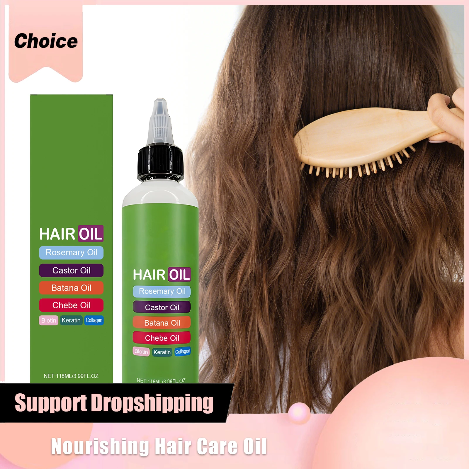 

Rosemary Hair Care Oil Dry Scalp Treatment Root Enhancer Batana Oil Hair Growth Frizz Control Keratin Biotin Collagen Hair Serum