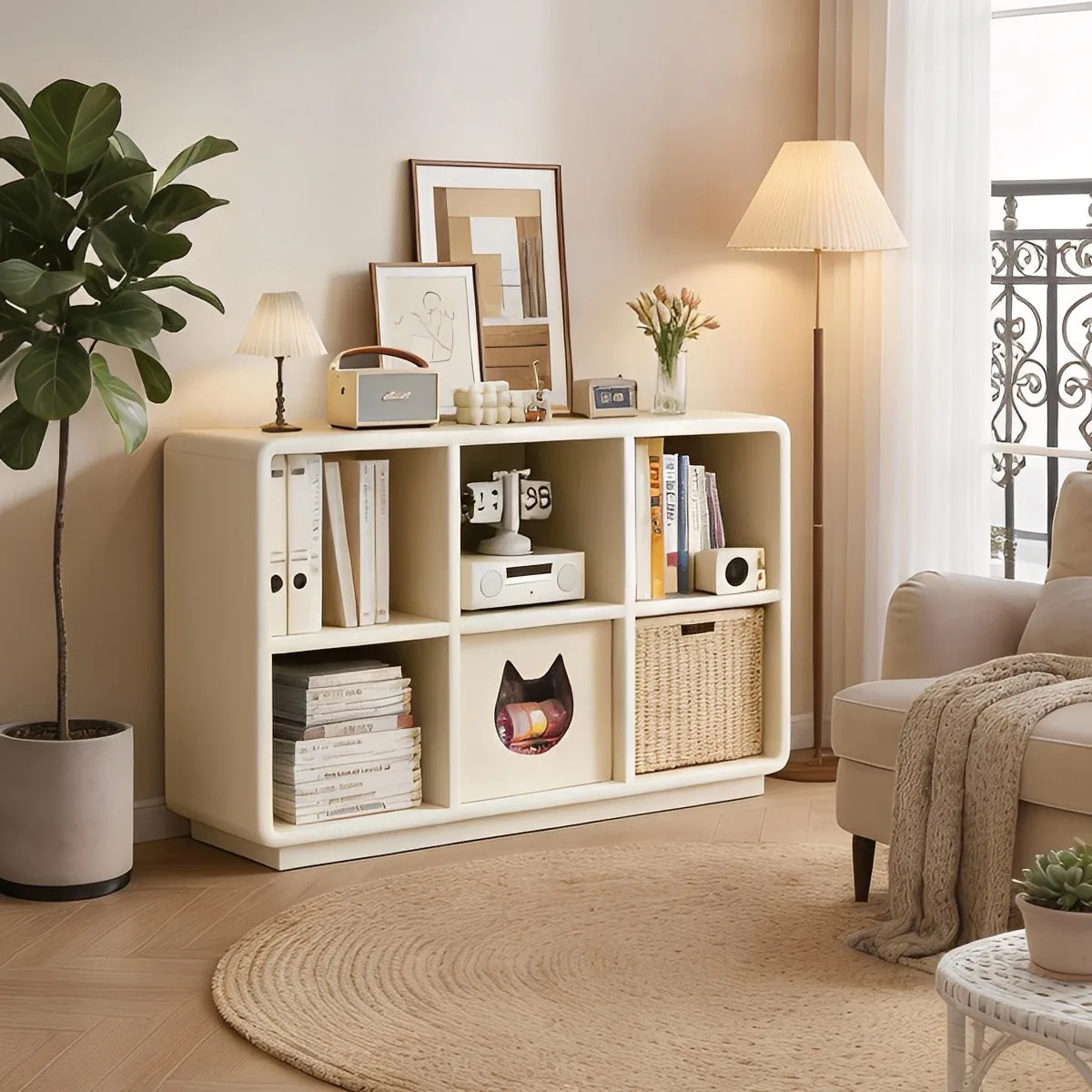 

Household storage, living room against the wall storage, balcony bay window storage cabinet