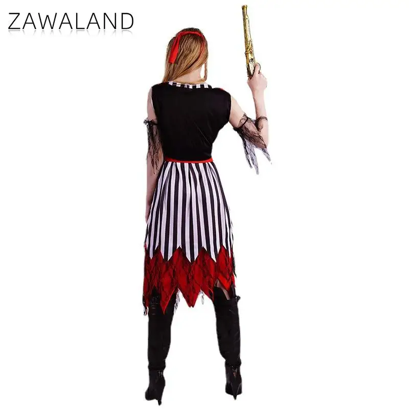 Zawaland coppia di Halloween Cosplay Costume da pirata festa di festa divertente Costume da palcoscenico carnevale uomo donna abbigliamento da spettacolo