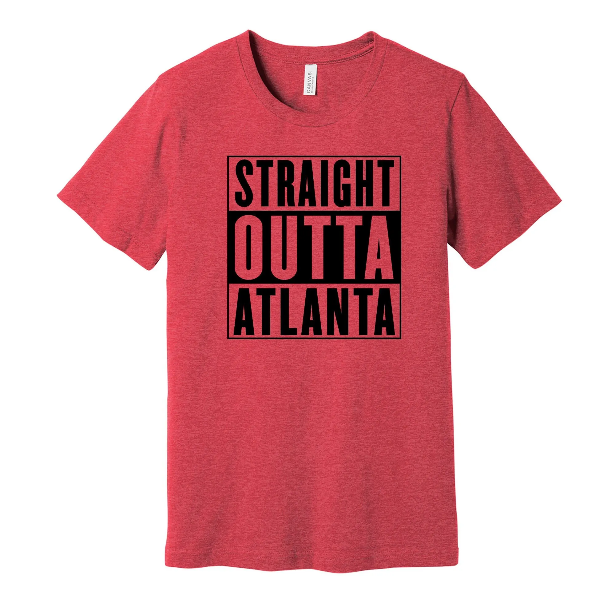 Straight Outta Atlanta Hip Hop Parody T Shirt Black Red Resident Local Love S M L Xl Xxl 3Xl Multiple Color Choices