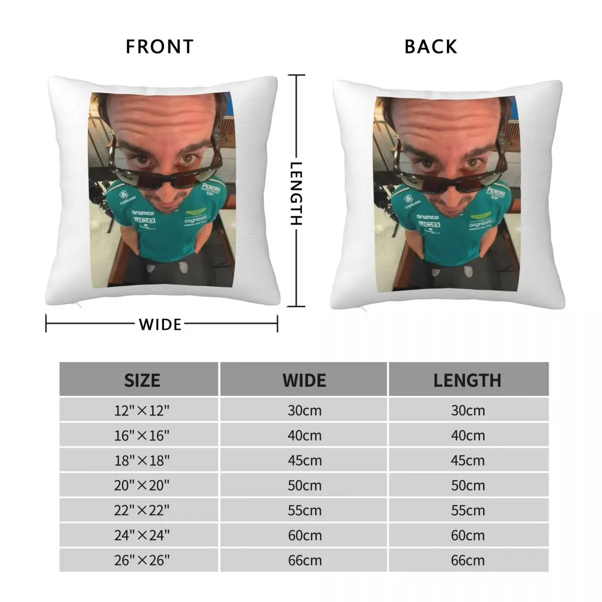 Fernando Alonso Racing Driver Square Pillowcase Polyester Linen Velvet Creative Zip Decor Pillow Case Room Cushion Cover