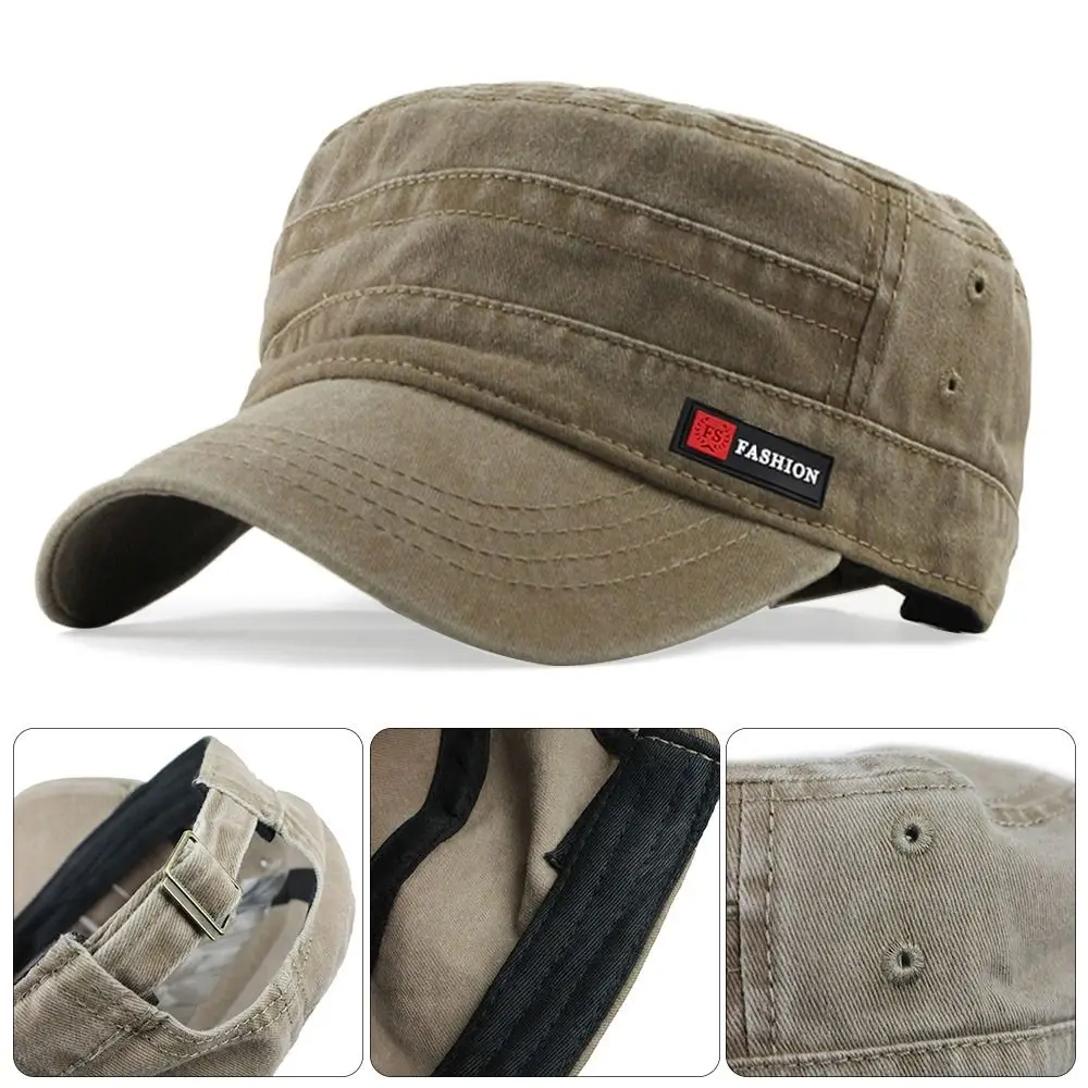 Outdoor Cotton Hat Adjustable Breathable Cadet Hat Anti-UV Casual Baseball Cap for Fishing