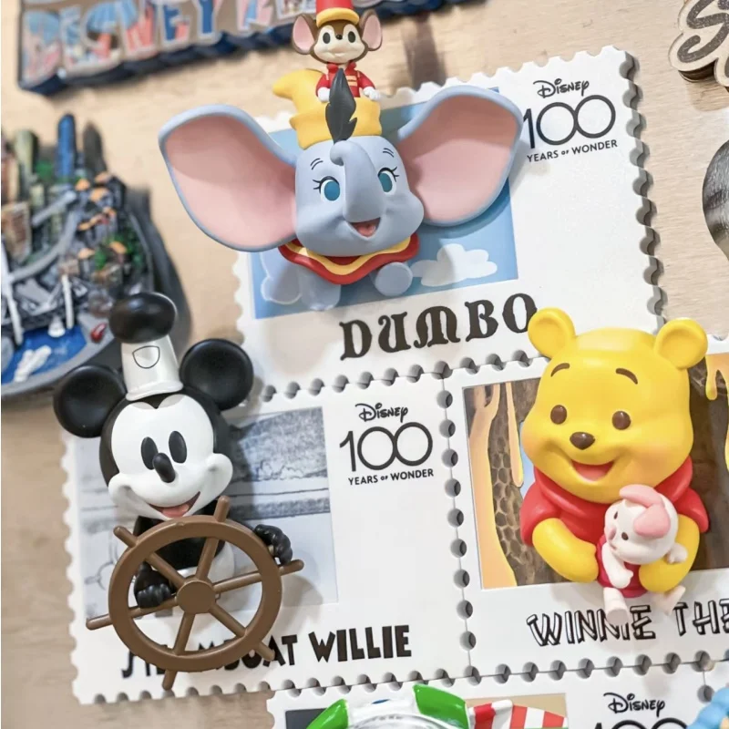 New Hot Sale Disney 100th Anniversary Vintage Stamp Mickey Creative Refrigerator Magnet Collect Birthday Gift Give To Girlfriend