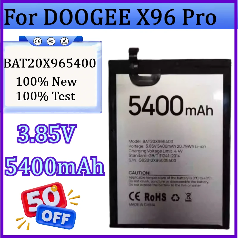 

New BAT20X965400 3.85V 5400mAh Battery for DOOGEE X96 Pro Mobile Phone Battery