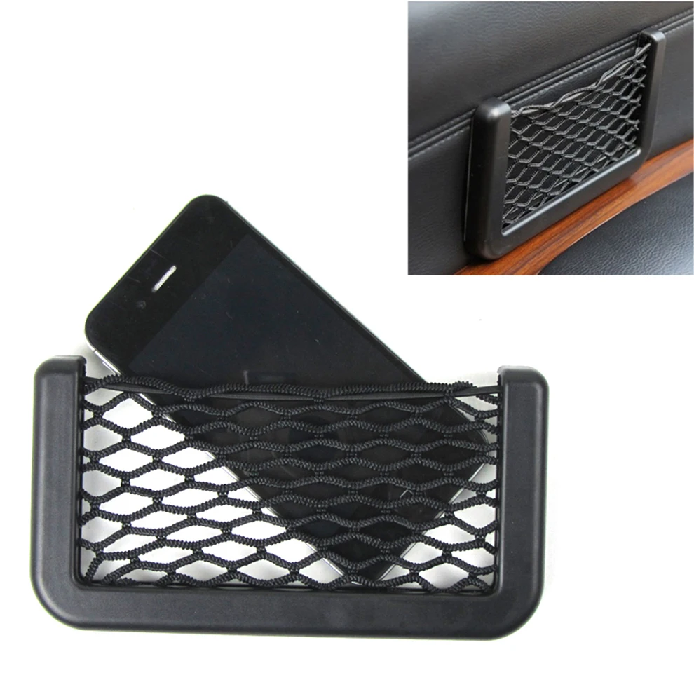 

1pcs Storage Baskets Auto Car SUV Interior Body Side Edge Elastic Net Storage Phone Holder Car Accessories