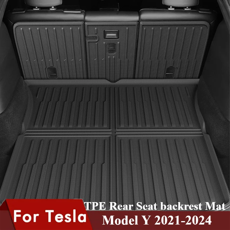 

For Tesla Model Y 2021-2024 Auto Interior Modification Accessories Rear Seat Backrest Protective Pad Trunk Mat Anti-Kick Pad